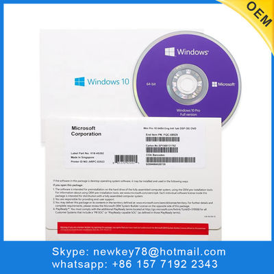 Original Microsoft Windows 10 Pro COA Sticker Software 64 Bit Retail
